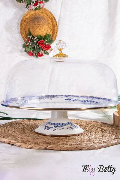 Miss Betty Enameled 30 Cm Standing Cake Jar Blue Life