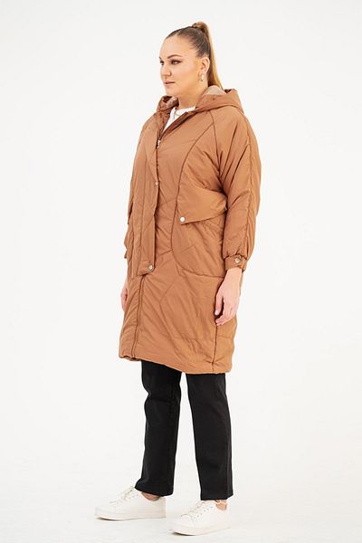 EVEN plus size Puffy Cinnamon Color Large Size Women's Coat
