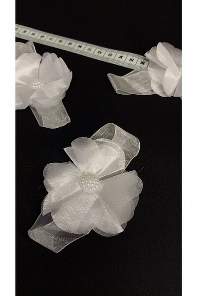 Ozpas White Flower Tulle Beaded 2 Pack
