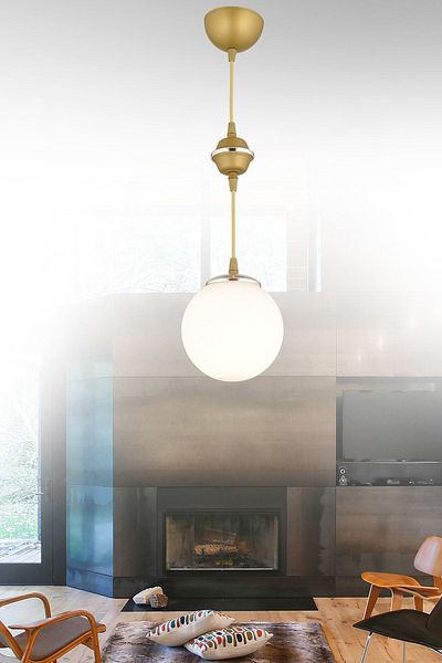 SONSUZ AYDINLATMA&AVİZE White Glop Top - Yellow Glass Single Pendant Lamp Downward Facing Luxury Chandelier