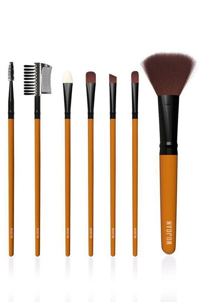 MUJGAN 7-Piece Bag Brush Set Gold