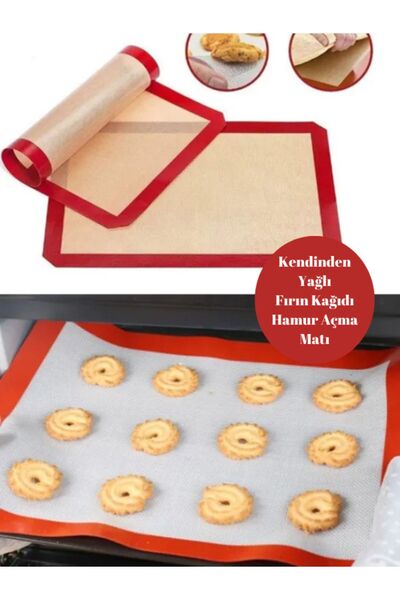 EMBazaar Fırınlanabilir Kendinden Yağlı Silikon Pişirme Matı-hamur Açma Matı ...