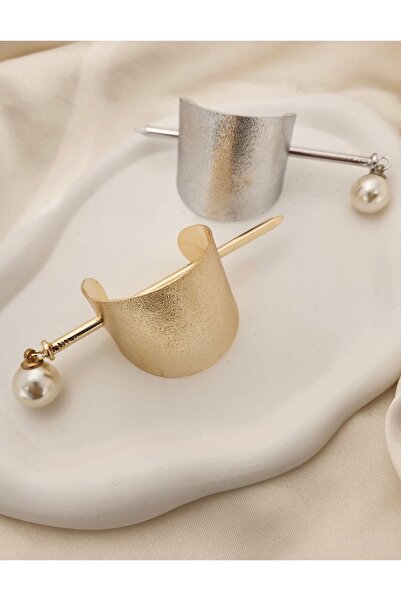 Momos Metal Inci Detaylı Tek Adet Altın Rengi At Kuyruğu Toka