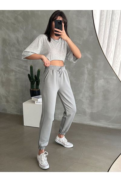 BEJNA Γυναικείο παντελόνι Jogger σε γκρι Modal