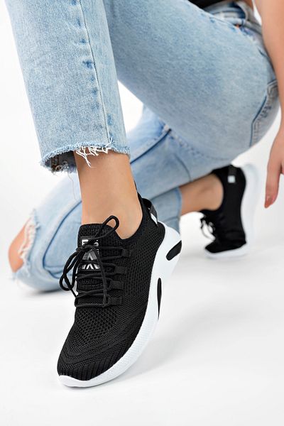 eformoda by emre yılmaz Black White Unisex Knitwear Sneaker Comfortable Breathable Odorless Sports Shoes 4555