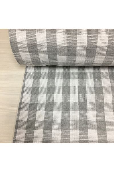 Renk Tekstil Γκρι καρό υφαντό Piqued Coverlet (235 Πλάτος) Φυσικό Ύφασμα