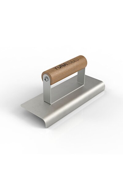 YUNA TOOLS Paslanmaz Çelik Kenar Malası 200(L)x75(W) mm R12 D20 - Ahşap Sap