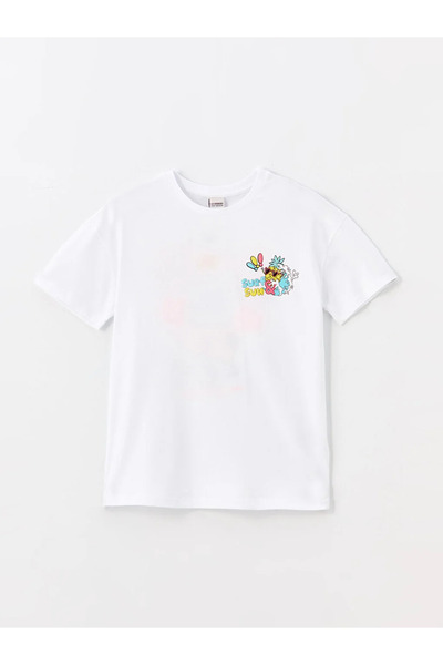 LC Waikiki Dziewczyna — T-shirt z krótkim rękawem i nadrukiem z okrągłym dekoltem