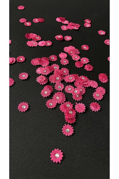 Ozpas Pink Flower Stone Accessory - 1.5 Cm, Width 30 Pieces.