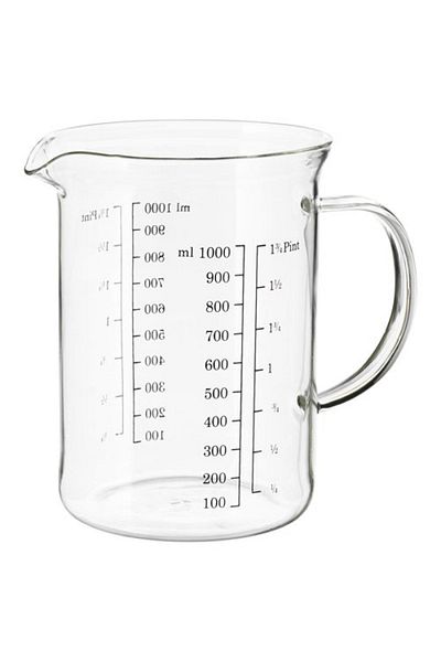 IKEA 1 Lt Beaker Glass Measuring Cup - Heat Resistant