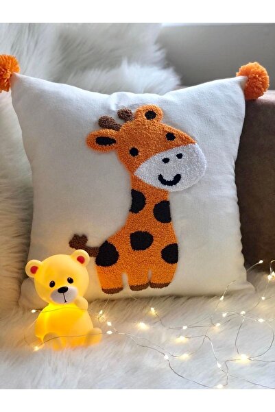 afralya home Bebek Çocuk Odası Isimli Dekoratif Yastık Kılıfı Takı Yastığı Kı...