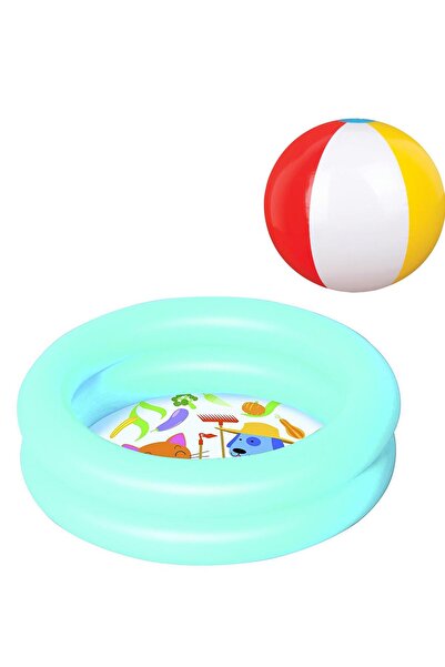 BESTWAY 51061, Desenli Zemin Şişme Çocuk Havuzu Ve Plaj Topu