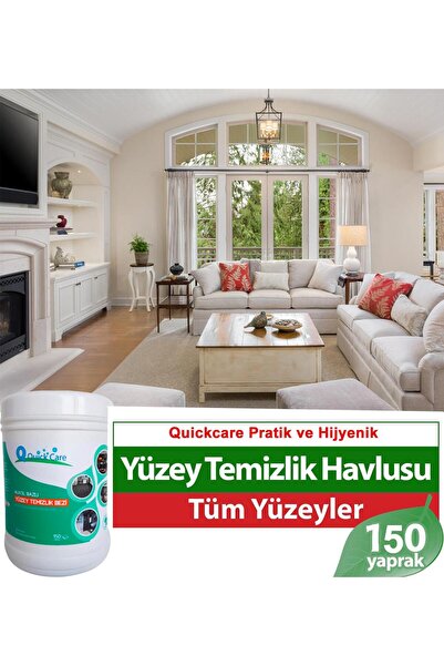 Q Quick Care Quıckcare Dezenfektanlı Yüzey Temizlik Havlusu 150 Yaprak- Limon...