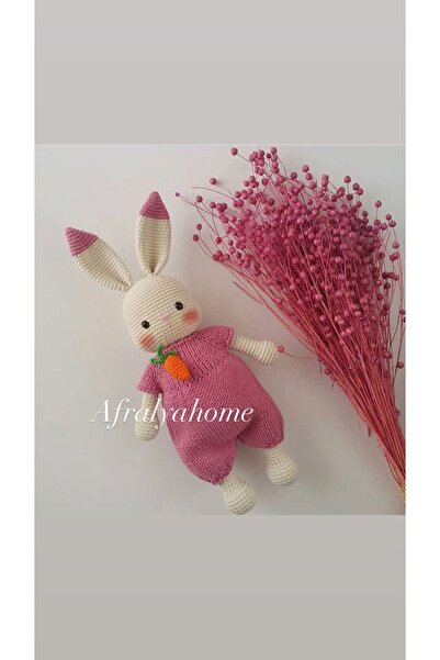 afralya home 25 CM-Büyük Tavşan Uyku Arkadaşı Amigurumi Bebek Hediyelik Organ...