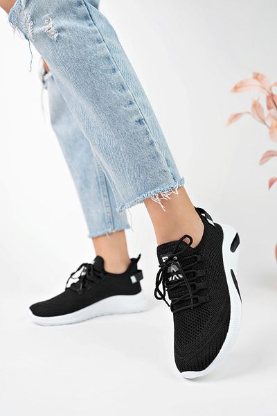 eformoda by emre yılmaz Black White Unisex Knitwear Sneaker Comfortable Breathable Odorless Sports Shoes 4555