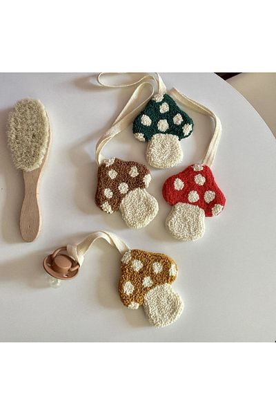 AFRALYAHOME Child Baby Special Design 100% Natural Cotton Rope Punch Double Sided Pacifier Strap