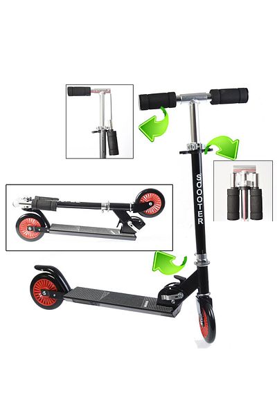 CAN 120 Mm Silicone Wheel, Folding Metal Scooter with Height Adjustment
