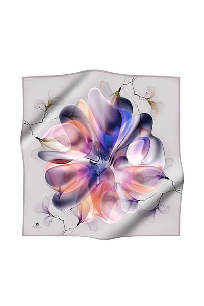 Vissona Γυναικείο μεταξωτό μαντήλι Twill Silver Plum