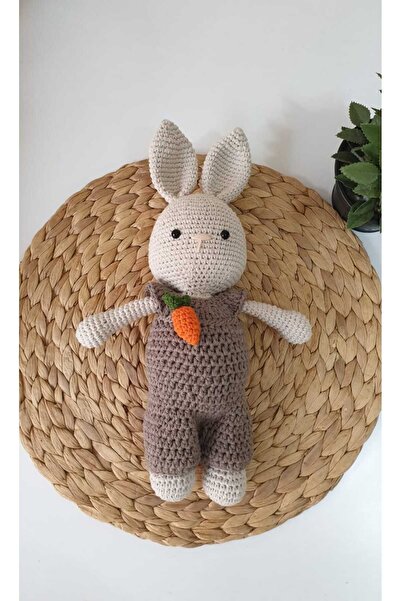 afralya home 25 CM-Büyük Tavşan Uyku Arkadaşı Amigurumi Bebek Hediyelik Organ...