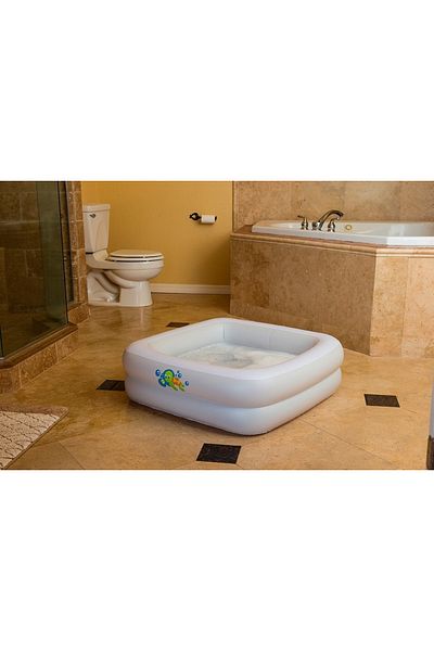 BESTWAY 62008 Model Inflatable Floor Baby Pool - Bathtub with Pump (86X86X25Cm) 51116