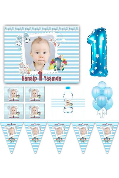 partimira Kişiye Özel 1 Yaş Süsleme Seti Bebek Hediyesi Bir Yaş Afiş Oda Süsleme
