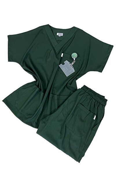 AtakUniform Likralı Unisex V Yaka Doktor ve Hemşire Forma Scrubs