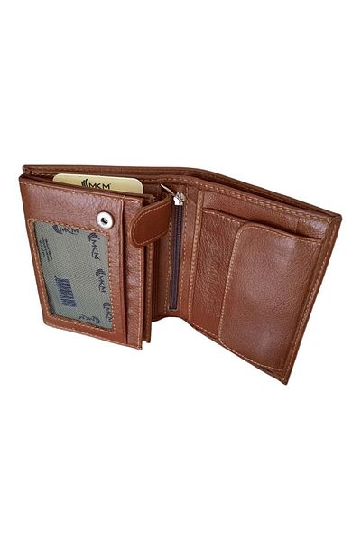 MKM Vidala Leather Wallet with Coin Compartment - Vertical Model