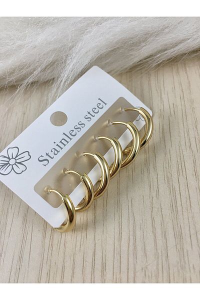 DS DİAMONDSHOP STEEL EARRING 6-PIECE RING MODEL ÇKP-202310587