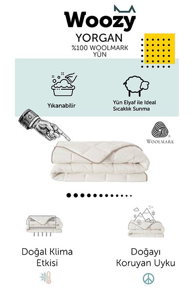 Hibboux Woozy Woolmark Certified Single Washable Cotton Quilt with Cover - 100% Wool Filled