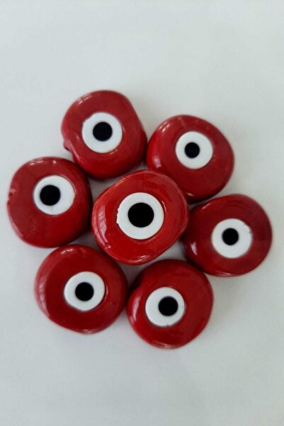 ella'nın çarşısı 10 bucăți de mărgele de sticlă Danagöz de culoare roșie, dim...