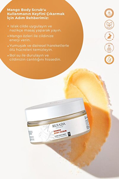 RUIADA مقشر الجسم بالمانجو، مقشر مغذي ومرطب للجسم 250 مل(اليد والقدم والجسم)