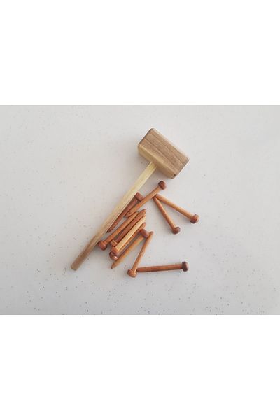 Ahşap Wooden Toy Nail And Hammer
