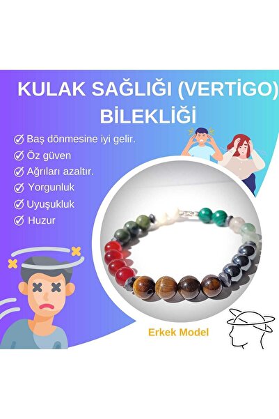 Doğal Tasarım Doğal Taş Bileklik-kulak Sağlığı - Vertigo - Erkek Model