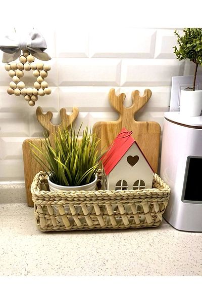AFRALYAHOME Bamboo Wicker Bread Pot Presentation Kitchen Organizer Sauce Bowl Oil Pot Washable Multi-Purpose Basket