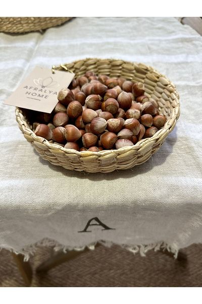AFRALYAHOME وعاء الوجبات الخفيفة المستدير من الخيزران، وعاء الوجبات الخفيفة من خشب الخيزران الطبيعي، وعاء الجوز