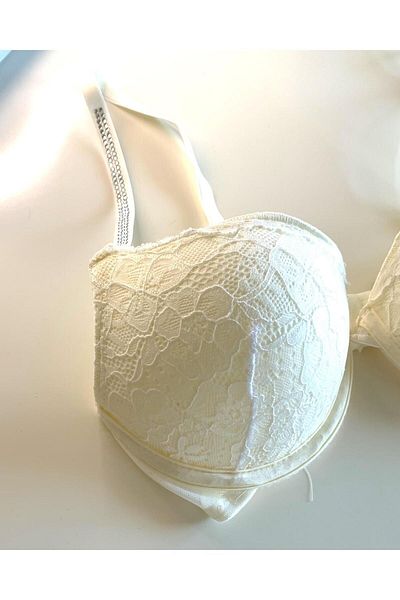 ROZENİN LINGERIE RUCHED STONE STRAP BRA