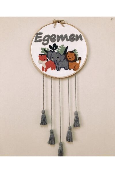 afralya home Bebek-çocuk Odası Isimli Kapı Süsü-punch Nakış Işlemeli Duvar Pa...