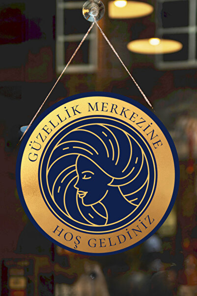 Nod Salon de înfrumusețare - Semn de bun venit pentru ușă din sticlă, ornamen...