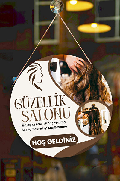 Nod Salon de înfrumusețare - Semn de bun venit pentru ușă din sticlă, ornamen...