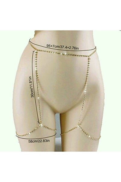 Classy Kristal Taşlı Su Yolu Bel ve Bacak Aksesuarı - Her Bedene Uyumlu Ölçü Ayarlama Özellikli