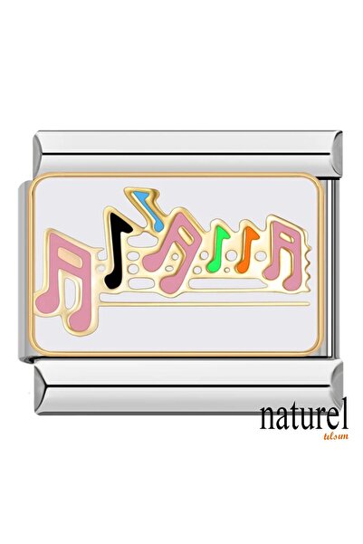 Naturel Tılsım İtalyan Paslanmaz Çelik 9mm Müzik Charm