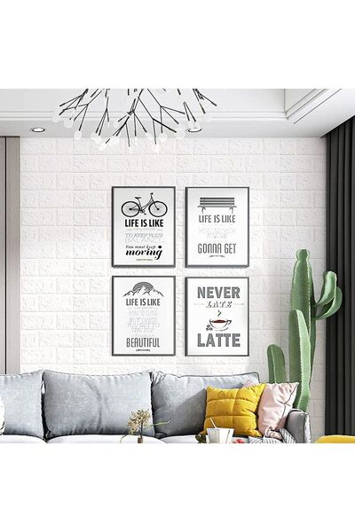 Renkli Duvarlar 50x500cm Beden Seçeneği İle Beyaz Kendinden Yapışkanlı Duvar Kağıdı Esnek Paneli 3d Tuğla Desen