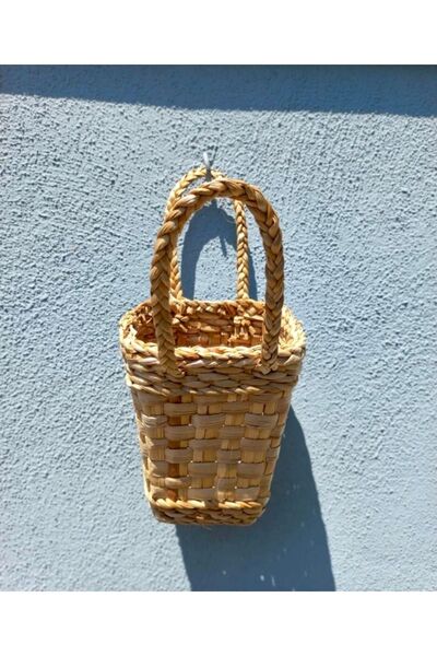 afralya home Çok Amaçlı Sepet / Askı Sepet Dekoratif Hasır Sepet
