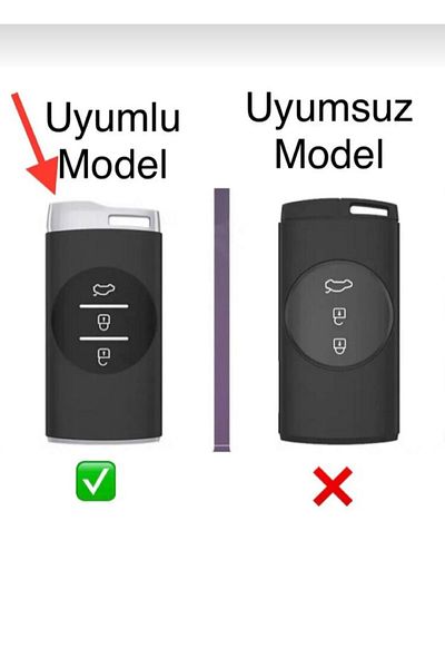 GMA KEYS Chery Tiggo 7 Pro Nano - Black Silver Silver Key Case 1st Quality