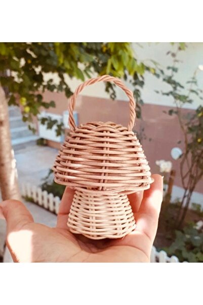 afralya home Rattan Bambu Çıngırak Dekoratif Mantar 12 Cm