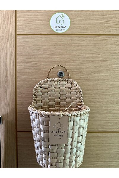afralya home Hasır Duvar Dekoru Çok Amaçlı Sepet Dekoratif Hasır Sepet Deliks...