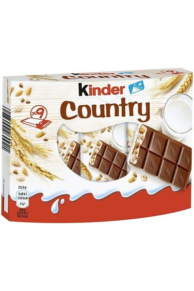 Kinder Country 9 Sütlü Ve Yulaflı Çikolata 23,5 Gr