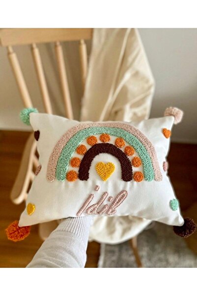 afralya home Bebek Çocuk Odası Isimli Dekoratif Yastık Kılıfı /takı Yastığı K...