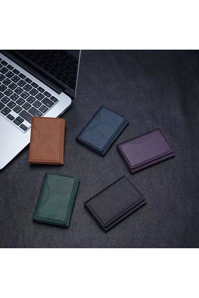 morfide Zore Crd-04 Faux Leather Look Magnetic Card Holder with 5 Compartments