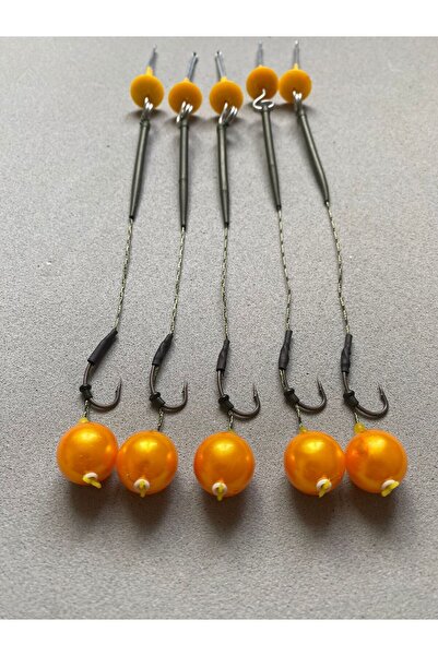 SAZAN RİG EFSANE TURUNCU BONCUK(16MM) SAZAN RİG TAKIMI ( 5' Lİ SET)
